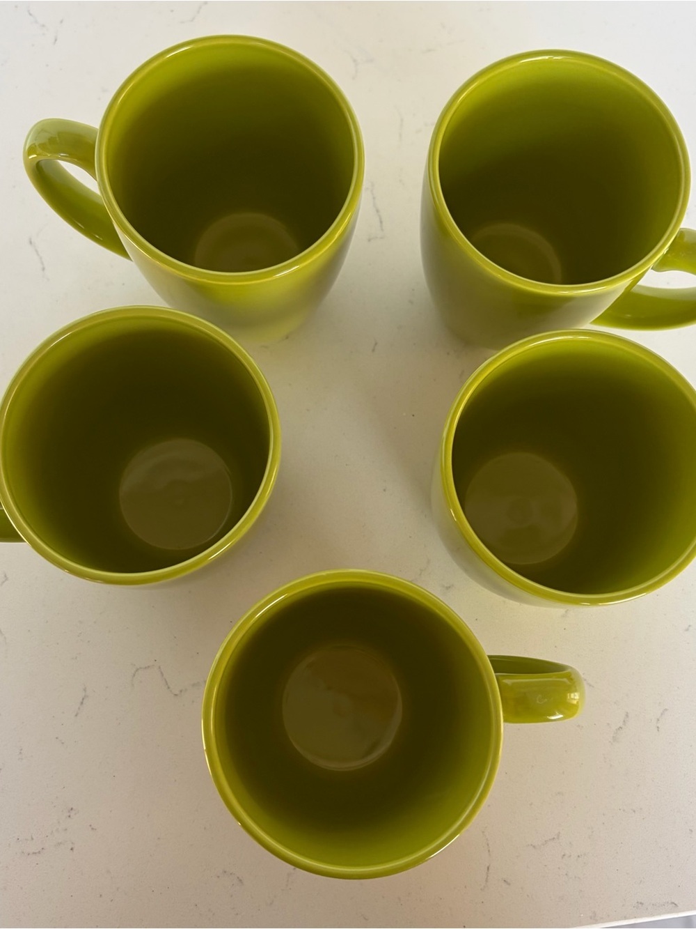 Corelle Coordinates Lime Green Retro Stoneware Coffee Mug Tea Cup 12 oz Set Of 5 - Picture 4 of 5